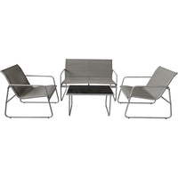 Set Salotto da Giardino con 2 Sedie Divano e Tavolino per Patio Esterno Grigio