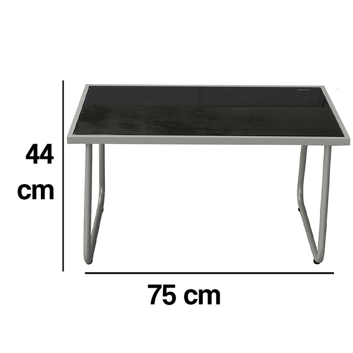 Set Salotto da Giardino con 2 Sedie Divano e Tavolino per Patio Esterno Grigio