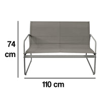 Set Salotto da Giardino con 2 Sedie Divano e Tavolino per Patio Esterno Grigio