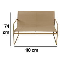 Set Salotto da Giardino con 2 Sedie Divano e Tavolino per Patio Esterno Beige