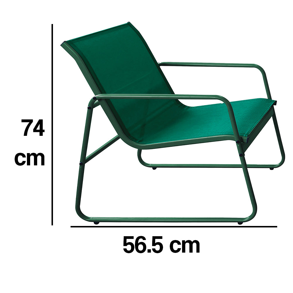 Set Salotto da Giardino con 2 Sedie Divano e Tavolino per Patio Esterno Verde