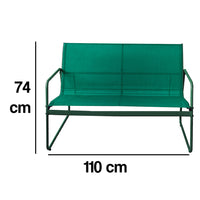 Set Salotto da Giardino con 2 Sedie Divano e Tavolino per Patio Esterno Verde