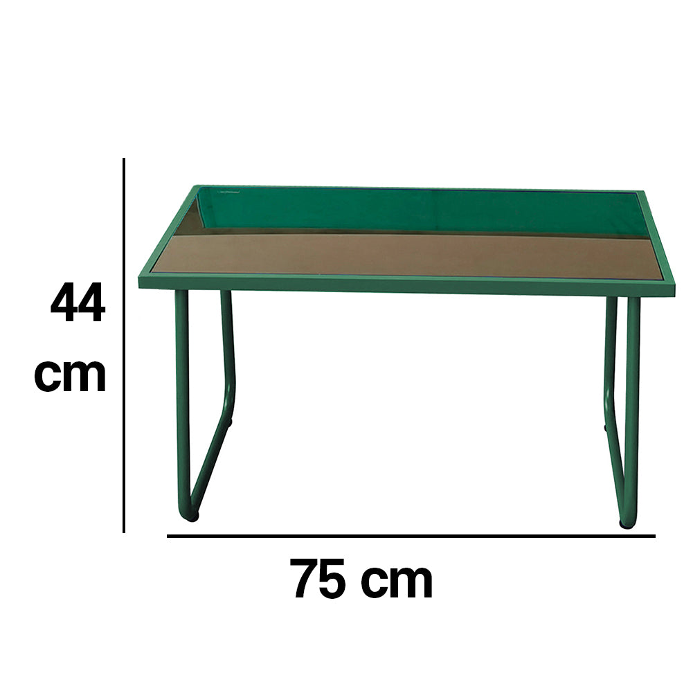 Set Salotto da Giardino con 2 Sedie Divano e Tavolino per Patio Esterno Verde