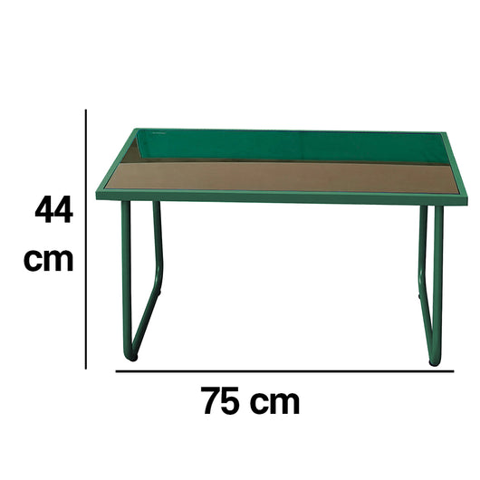 Set Salotto da Giardino con 2 Sedie Divano e Tavolino per Patio Esterno Verde