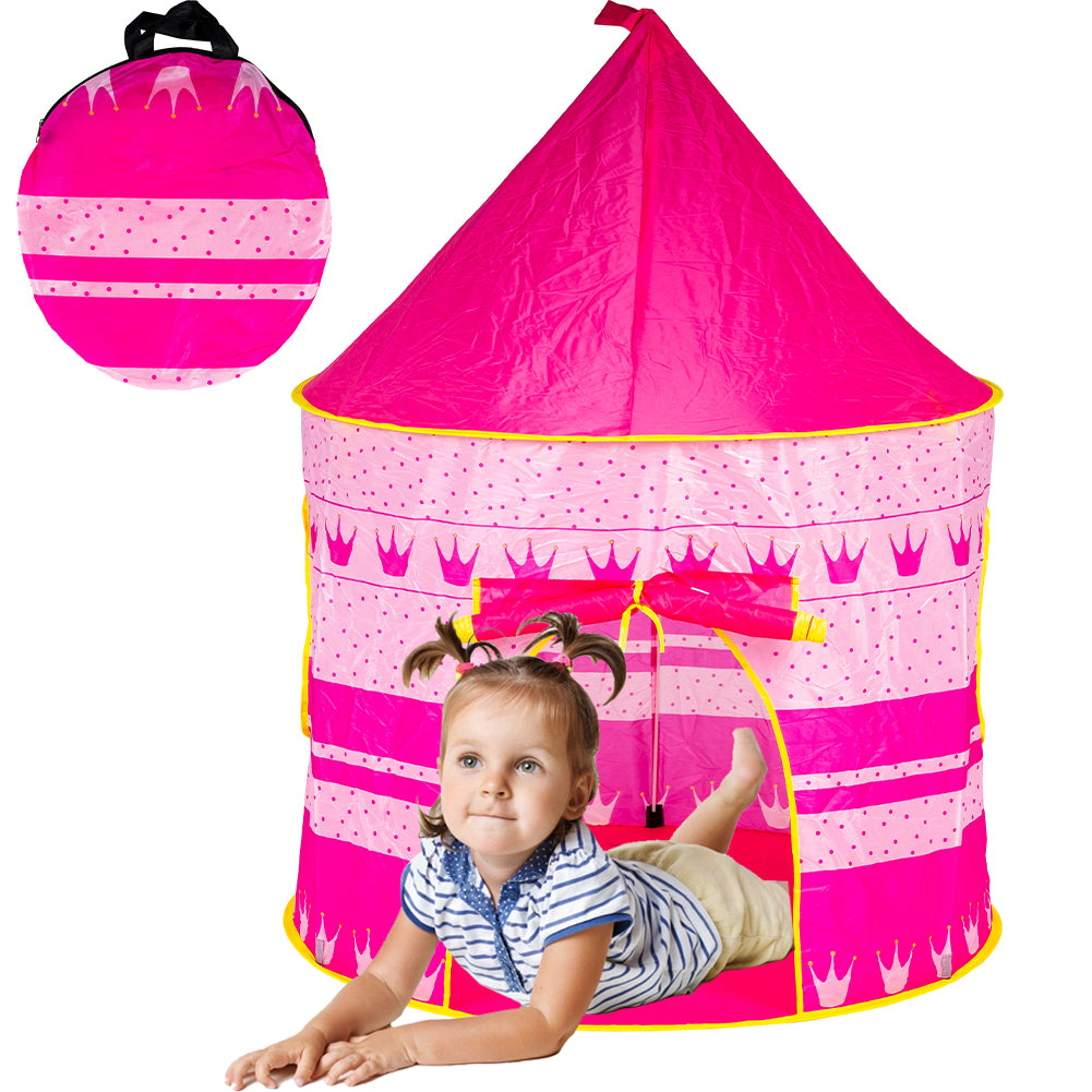 Tenda per Bambini Salvaspazio con Borsa Trasporto Gioco Rosa Interno e Esterno