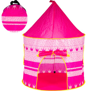 Tenda per Bambini Salvaspazio con Borsa Trasporto Gioco Rosa Interno e Esterno