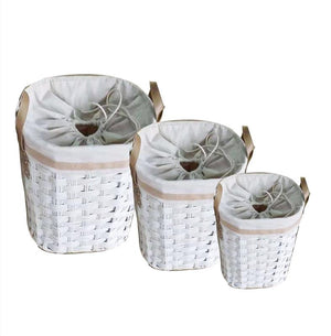 MAURY'S STYLE PORTABIANCHERIA IN SET 3 PZ DI COLORE BIANCO