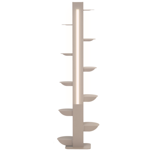 ALUBOX HYDRA Porta Piante Da Esterno E Interno A Colonna Autoportante Illuminato 167X49X30 Cm Porta Vasi Da Interno E Esterno Con Telaio In Alluminio E 10 Mensole 15,2 Kg