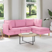 Set di divani modulari con spazio di archiviazione 4 pcs Rosa