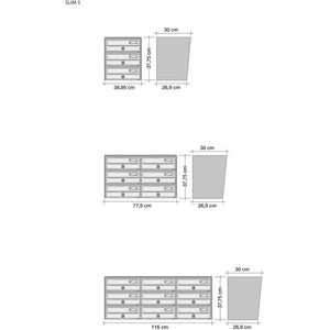 ALUBOX Cassette Postali Condominiali 6 Posti SLIM 37,8X77,5X30 Cm In Lamiera Zincata E Alluminio Cassetta Postale Da Esterno Condominiale Con Sistema Anti Prelievo COLORE: ARGENTO