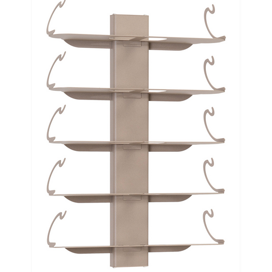 ALUBOX VIRGO Porta Vino Da Parete A Colonna 83,5X60X17,2 Cm Portabottiglie Da Parete In Alluminio Con 5 Mensole Doppie In Lamiera Zincata 34X13,2 Cm Porta Vini Capacità 5-10 Bottiglie COLORE: SABBIA