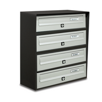 ALUBOX SLIM Cassette Postali Condominiali 4 Posti 50X39X30 Cm In Lamiera Zincata E Alluminio Cassetta Postale Da Esterno Condominiale Con Sistema Anti Prelievo COLORE: ANTRACITE ARGENTO