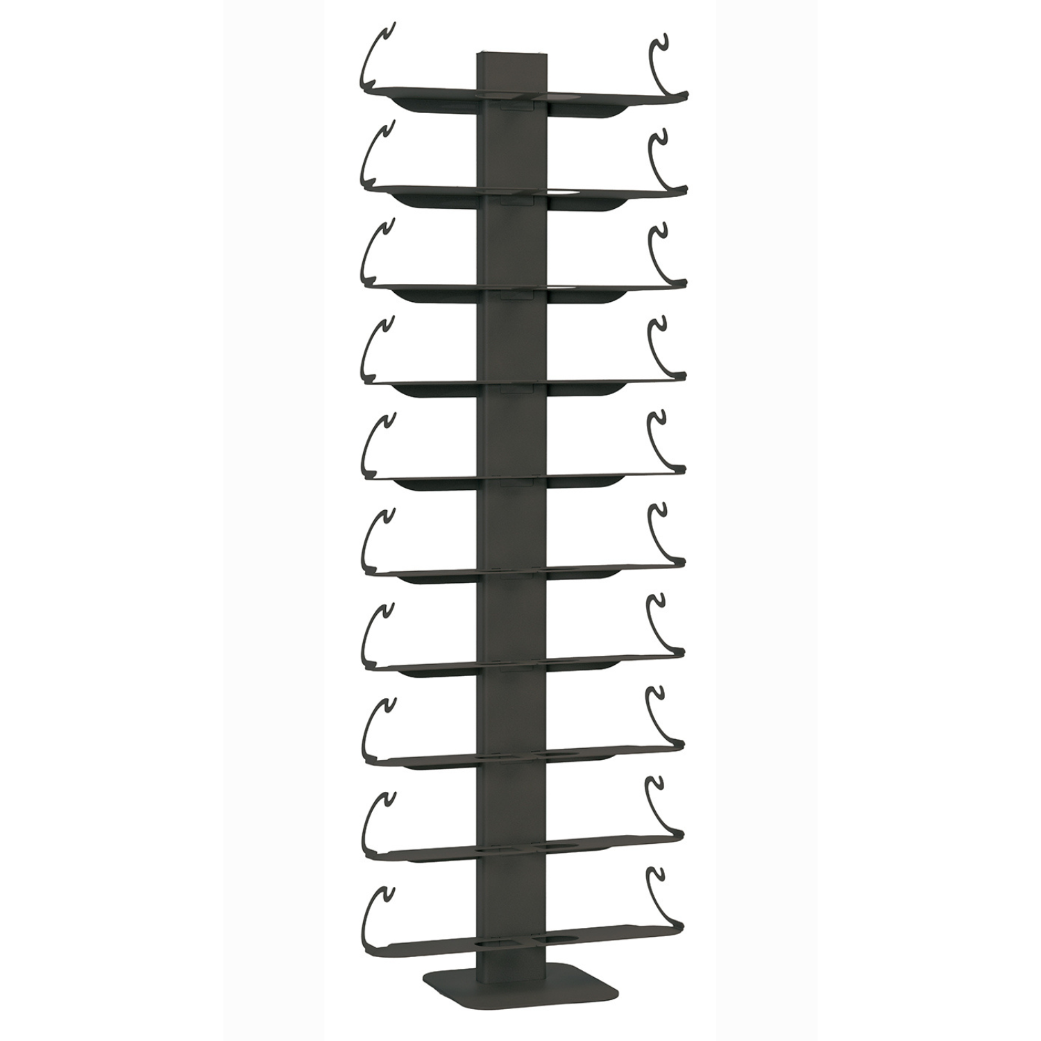 ALUBOX VIRGO Porta Vino Da Terra A Colonna Autoportante Illuminato 167X60X30 Cm Portabottiglie Vino Da Terra In Alluminio Con 10 Mensole Doppie In Lamiera Zincata Capacità 20 Bottiglie