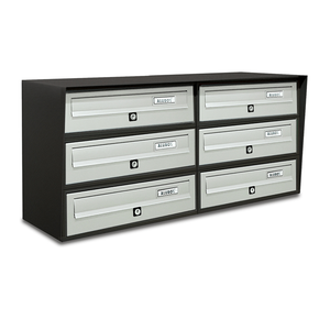 ALUBOX Cassette Postali Condominiali 6 Posti SLIM 37,8X77,5X30 Cm In Lamiera Zincata E Alluminio Cassetta Postale Da Esterno Condominiale Con Sistema Anti Prelievo COLORE: ANTRACITE ARGENTO