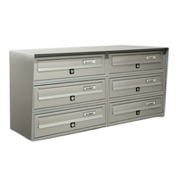 ALUBOX Cassette Postali Condominiali 6 Posti SLIM 37,8X77,5X30 Cm In Lamiera Zincata E Alluminio Cassetta Postale Da Esterno Condominiale Con Sistema Anti Prelievo COLORE: ARGENTO