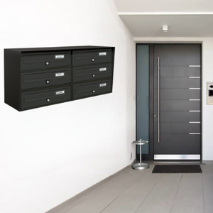 ALUBOX Cassette Postali Condominiali 6 Posti SLIM 37,8X77,5X30 Cm In Lamiera Zincata E Alluminio Cassetta Postale Da Esterno Condominiale Con Sistema Anti Prelievo COLORE: ANTRACITE