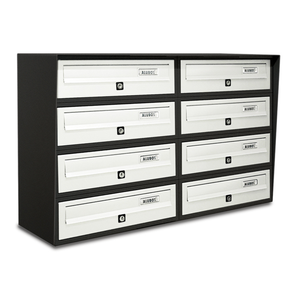 ALUBOX SLIM Cassette Postali Condominiali 8 Posti 50X77,5X30 Cm In Lamiera Zincata E Alluminio Cassetta Postale Da Esterno Condominiale Con Sistema Anti Prelievo