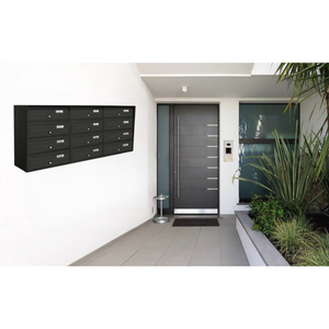 ALUBOX SLIM Cassette Postali Condominiali 12 Posti 50X116X30 Cm In Lamiera Zincata E Alluminio Cassetta Postale Da Esterno Condominiale Con Sistema Anti Prelievo