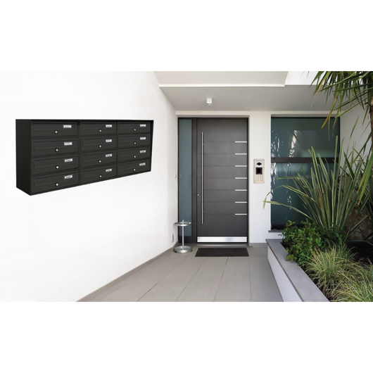 ALUBOX SLIM Cassette Postali Condominiali 12 Posti 50X116X30 Cm In Lamiera Zincata E Alluminio Cassetta Postale Da Esterno Condominiale Con Sistema Anti Prelievo
