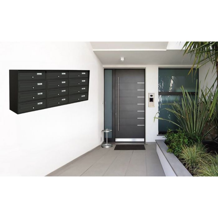 ALUBOX SLIM Cassette Postali Condominiali 12 Posti 50X116X30 Cm In Lamiera Zincata E Alluminio Cassetta Postale Da Esterno Condominiale Con Sistema Anti Prelievo