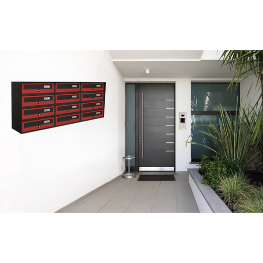 ALUBOX SLIM Cassette Postali Condominiali 12 Posti 50X116X30 Cm In Lamiera Zincata E Alluminio Cassetta Postale Da Esterno Condominiale Con Sistema Anti Prelievo