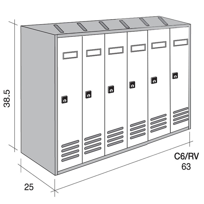 ALUBOX CUBO Cassette Postali Condominiali 6 Posti CUBO 38,5X63X25 Cm In Lamiera Zincata Cassetta Postale Condominiale Verticale Da Esterno E Interno Protetto COLORE: ANTRACITE E SPORTELLI INOX SPECCHIATO