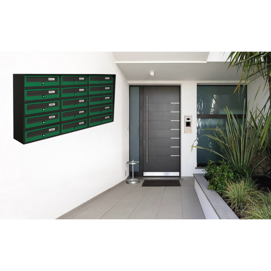 ALUBOX SLIM Cassette Postali Condominiali 15 Posti 62,8X116X30 Cm In Lamiera Zincata E Alluminio Cassetta Postale Da Esterno Condominiale Sistema Anti Prelievo Resistente All'Acqua