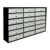 ALUBOX SLIM Cassette Postali Condominiali 18 Posti 75X116X30 Cm In Lamiera Zincata E Alluminio Cassetta Postale Da Esterno Condominiale Sistema Anti Prelievo Resistente All'Acqua