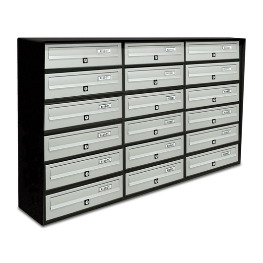 ALUBOX SLIM Cassette Postali Condominiali 18 Posti 75X116X30 Cm In Lamiera Zincata E Alluminio Cassetta Postale Da Esterno Condominiale Sistema Anti Prelievo Resistente All'Acqua