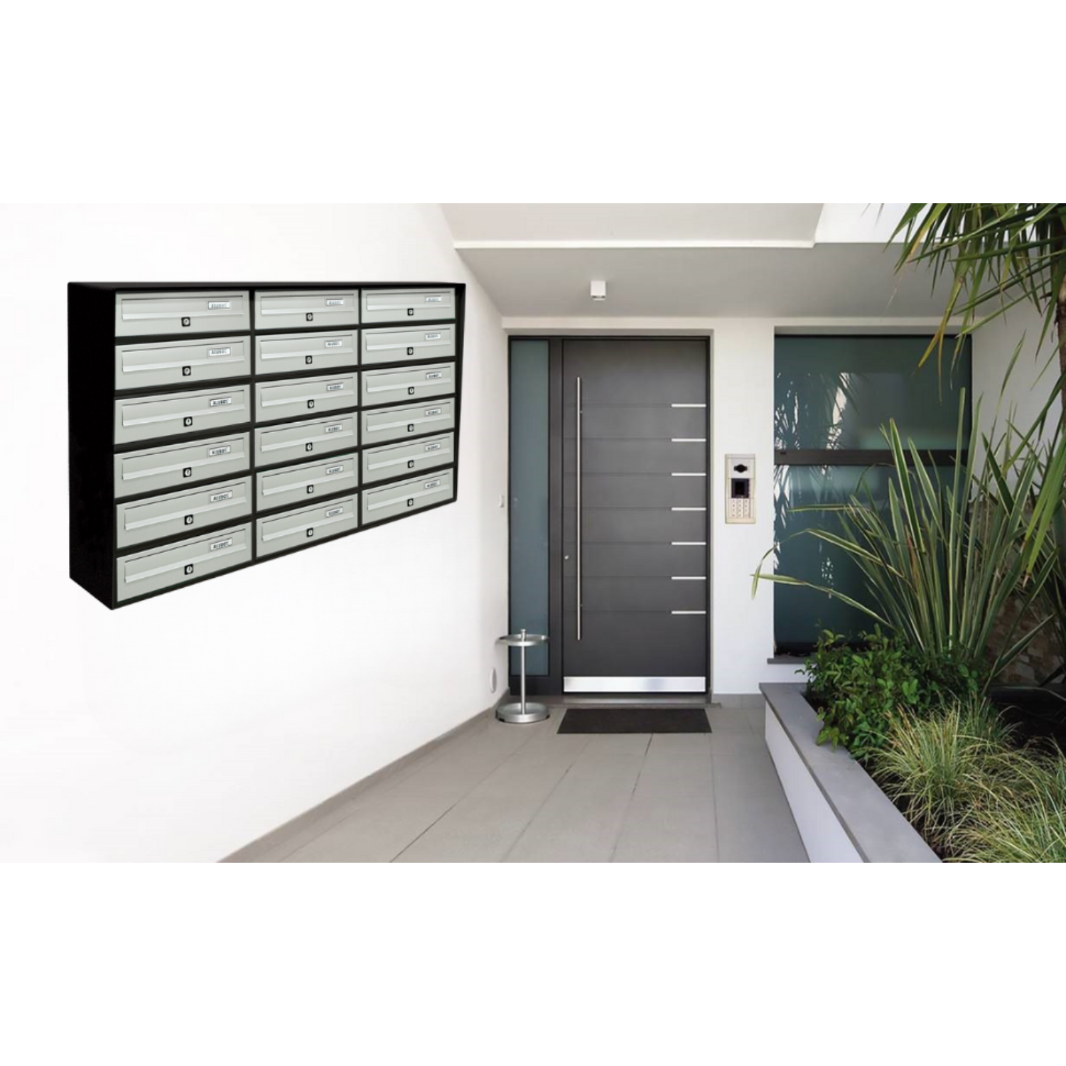 ALUBOX SLIM Cassette Postali Condominiali 18 Posti 75X116X30 Cm In Lamiera Zincata E Alluminio Cassetta Postale Da Esterno Condominiale Sistema Anti Prelievo Resistente All'Acqua