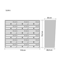 ALUBOX SLIM Cassette Postali Condominiali 18 Posti 75X116X30 Cm In Lamiera Zincata E Alluminio Cassetta Postale Da Esterno Condominiale Sistema Anti Prelievo Resistente All'Acqua