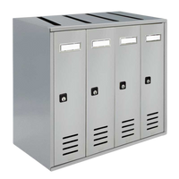 ALUBOX CUBO Cassette Postali Condominiali 4 Posti 38,5X43X25 Cm In Lamiera Zincata Cassetta Postale Condominiale Verticale Da Interno Ed Esterno Protetto COLORE: ARGENTO RAL 9006