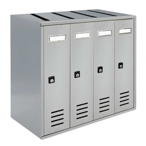 ALUBOX CUBO Cassette Postali Condominiali 4 Posti 38,5X43X25 Cm In Lamiera Zincata Cassetta Postale Condominiale Verticale Da Interno Ed Esterno Protetto COLORE: ARGENTO RAL 9006