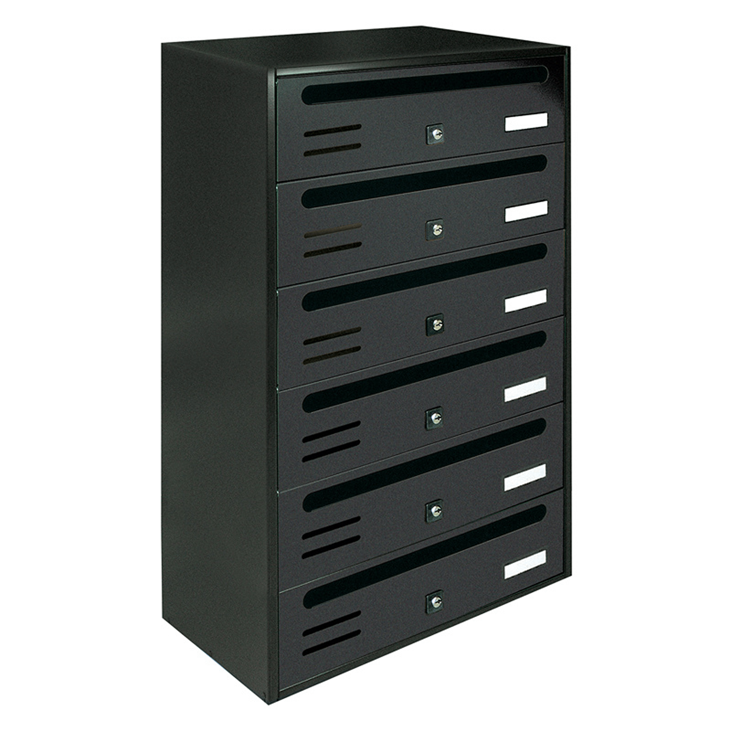 ALUBOX CUBO Cassette Postali Condominiali 6 Posti  63X38,5X25 Cm In Lamiera Zincata Cassetta Postale Condominiale Orizzontale Da Esterno E Interno Protetto COLORE: ANTRACITE