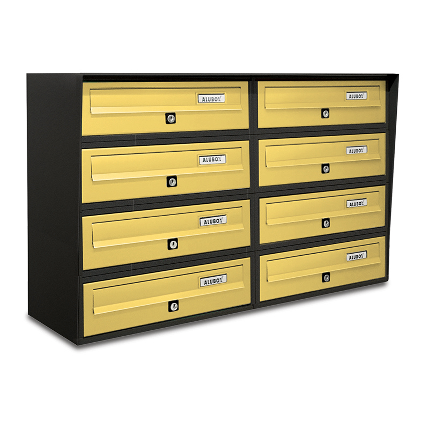 ALUBOX SLIM Cassette Postali Condominiali 8 Posti 50X77,5X30 Cm In Lamiera Zincata E Alluminio Cassetta Postale Da Esterno Condominiale Con Sistema Anti Prelievo