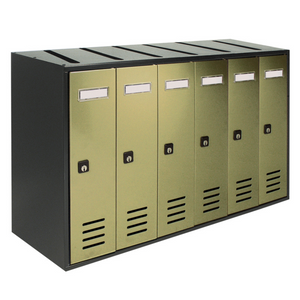 ALUBOX CUBO Cassette Postali Condominiali 6 Posti CUBO 38,5X63X25 Cm In Lamiera Zincata Cassetta Postale Condominiale Verticale Da Esterno E Interno Protetto COLORE: ANTRACITE E SPORTELLI BRONZO ANTICO