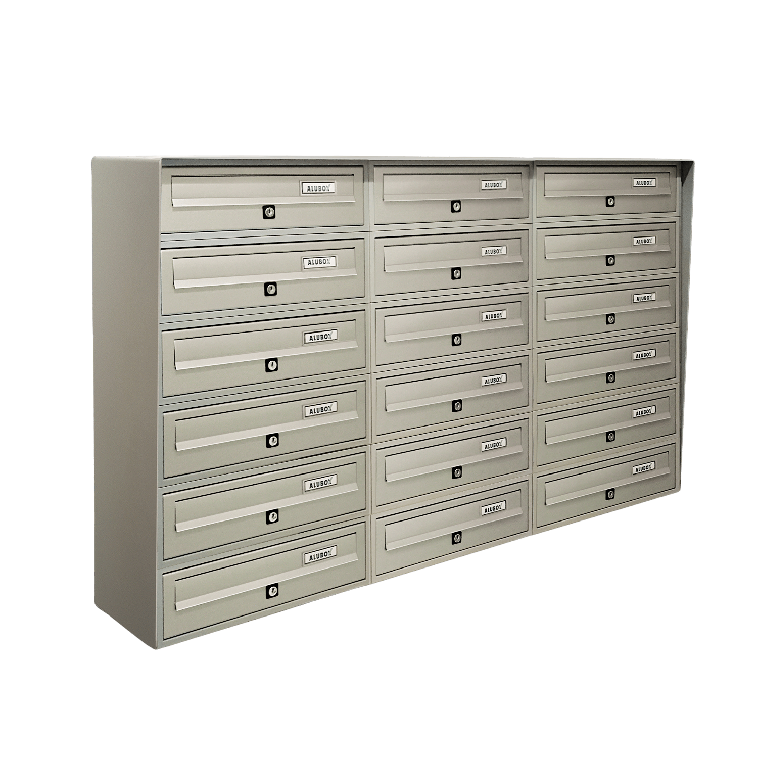 ALUBOX SLIM Cassette Postali Condominiali 18 Posti 75X116X30 Cm In Lamiera Zincata E Alluminio Cassetta Postale Da Esterno Condominiale Sistema Anti Prelievo Resistente All'Acqua