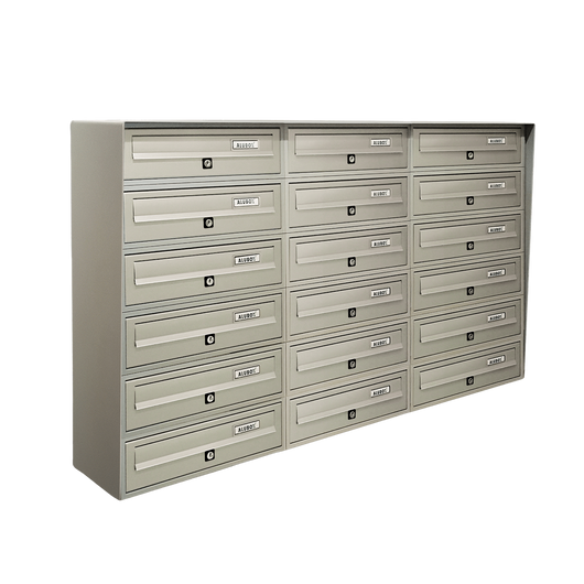 ALUBOX SLIM Cassette Postali Condominiali 18 Posti 75X116X30 Cm In Lamiera Zincata E Alluminio Cassetta Postale Da Esterno Condominiale Sistema Anti Prelievo Resistente All'Acqua