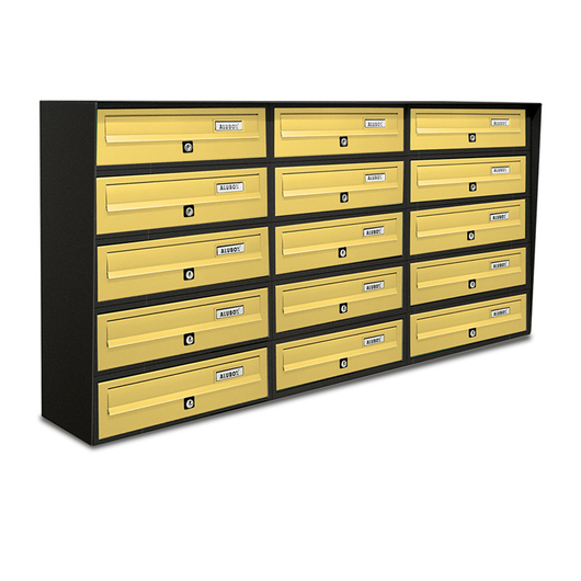 ALUBOX SLIM Cassette Postali Condominiali 15 Posti 62,8X116X30 Cm In Lamiera Zincata E Alluminio Cassetta Postale Da Esterno Condominiale Sistema Anti Prelievo Resistente All'Acqua