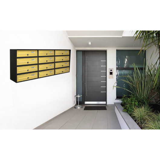 ALUBOX SLIM Cassette Postali Condominiali 12 Posti 50X116X30 Cm In Lamiera Zincata E Alluminio Cassetta Postale Da Esterno Condominiale Con Sistema Anti Prelievo