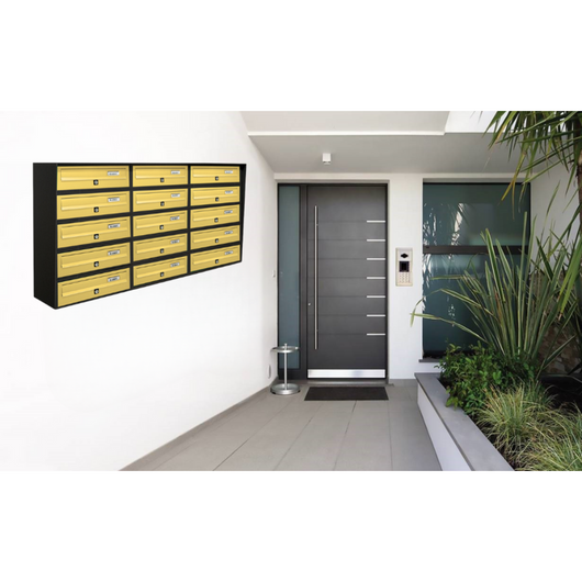 ALUBOX SLIM Cassette Postali Condominiali 15 Posti 62,8X116X30 Cm In Lamiera Zincata E Alluminio Cassetta Postale Da Esterno Condominiale Sistema Anti Prelievo Resistente All'Acqua