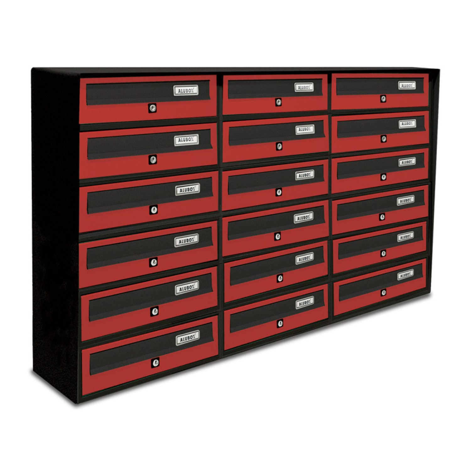 ALUBOX SLIM Cassette Postali Condominiali 18 Posti 75X116X30 Cm In Lamiera Zincata E Alluminio Cassetta Postale Da Esterno Condominiale Sistema Anti Prelievo Resistente All'Acqua