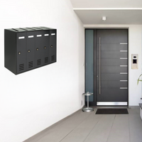 ALUBOX CUBO Cassette Postali Condominiali 5 Posti 38,5X53X25 Cm In Lamiera Zincata Cassetta Postale Condominiale Verticale Da Esterno E Interno Protetto COLORE: ANTRACITE