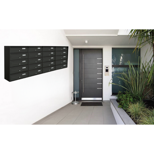 ALUBOX SLIM Cassette Postali Condominiali 20 Posti 63X154,5X30 Cm In Lamiera Zincata E Alluminio Cassetta Postale Da Esterno Condominiale Sistema Anti Prelievo Resistente All'Acqua
