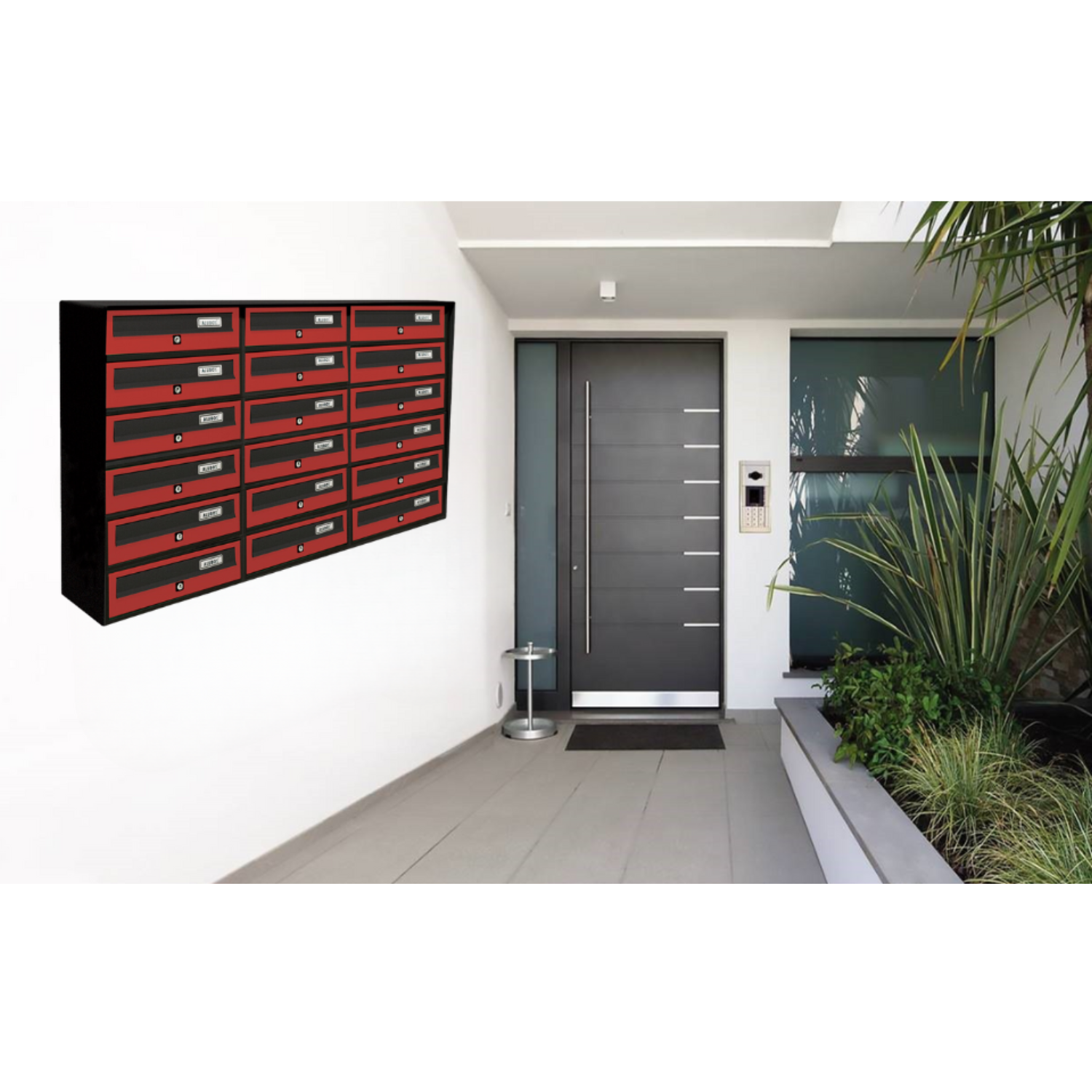 ALUBOX SLIM Cassette Postali Condominiali 18 Posti 75X116X30 Cm In Lamiera Zincata E Alluminio Cassetta Postale Da Esterno Condominiale Sistema Anti Prelievo Resistente All'Acqua