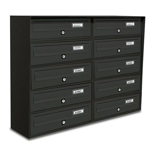 ALUBOX SLIM Cassette Postali Condominiali 10 Posti 63X77,5X30 Cm In Lamiera Zincata E Alluminio Cassetta Postale Da Esterno Condominiale Con Sistema Anti Prelievo