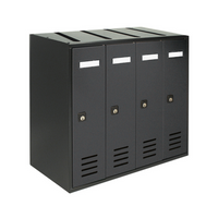 ALUBOX CUBO Cassette Postali Condominiali 4 Posti 38,5X43X25 Cm In Lamiera Zincata Cassetta Postale Condominiale Verticale Da Interno Ed Esterno Protetto COLORE: ANTRACITE