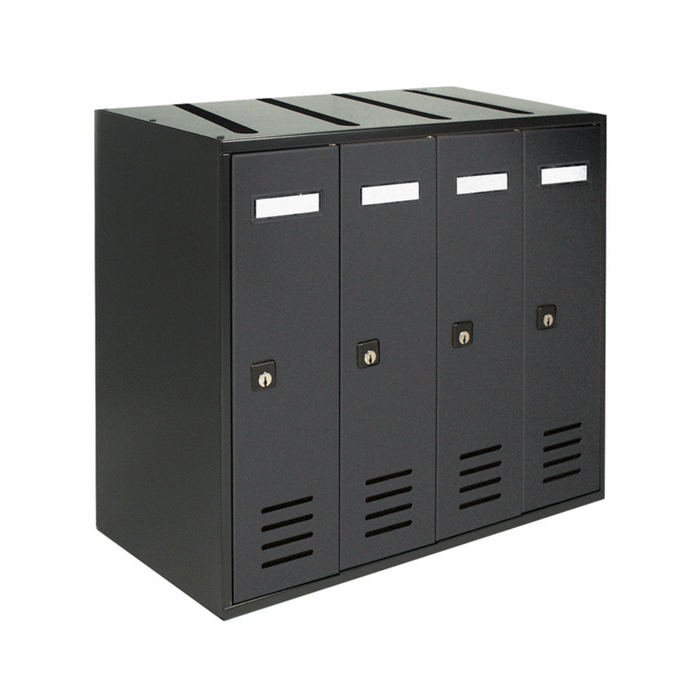ALUBOX CUBO Cassette Postali Condominiali 4 Posti 38,5X43X25 Cm In Lamiera Zincata Cassetta Postale Condominiale Verticale Da Interno Ed Esterno Protetto COLORE: ANTRACITE
