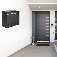 ALUBOX CUBO Cassette Postali Condominiali 4 Posti 38,5X43X25 Cm In Lamiera Zincata Cassetta Postale Condominiale Verticale Da Interno Ed Esterno Protetto COLORE: ANTRACITE