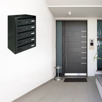 ALUBOX CUBO Cassette Postali Condominiali 5 Posti 53X38,5X25 Cm In Lamiera Zincata Cassetta Postale Condominiale Orizzontale Da Esterno E Interno Protetto COLORE: ANTRACITE